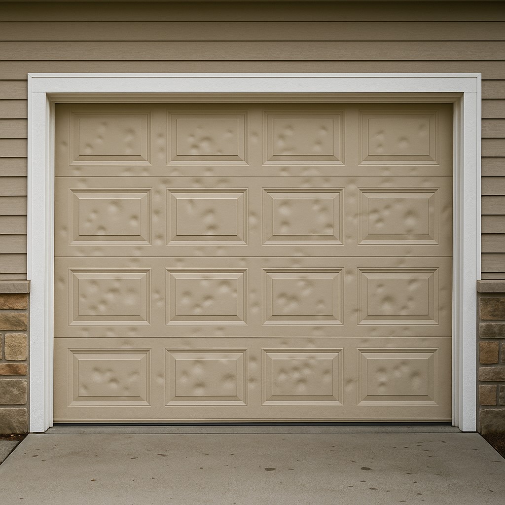 replacing garage door after Hail