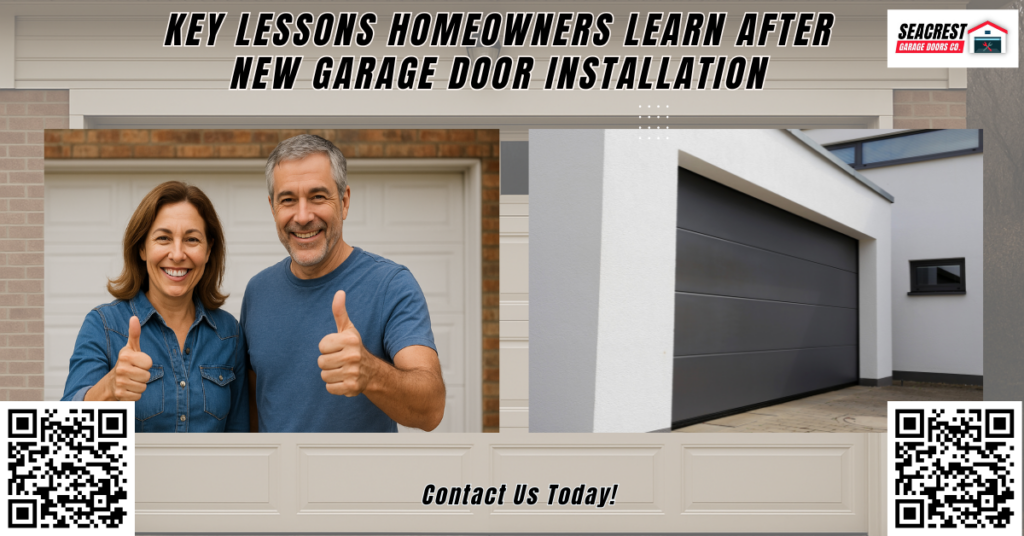 Key Lessons Homeowners Learn After New Garage Door Installation - Seacrest Garage Doors Co.