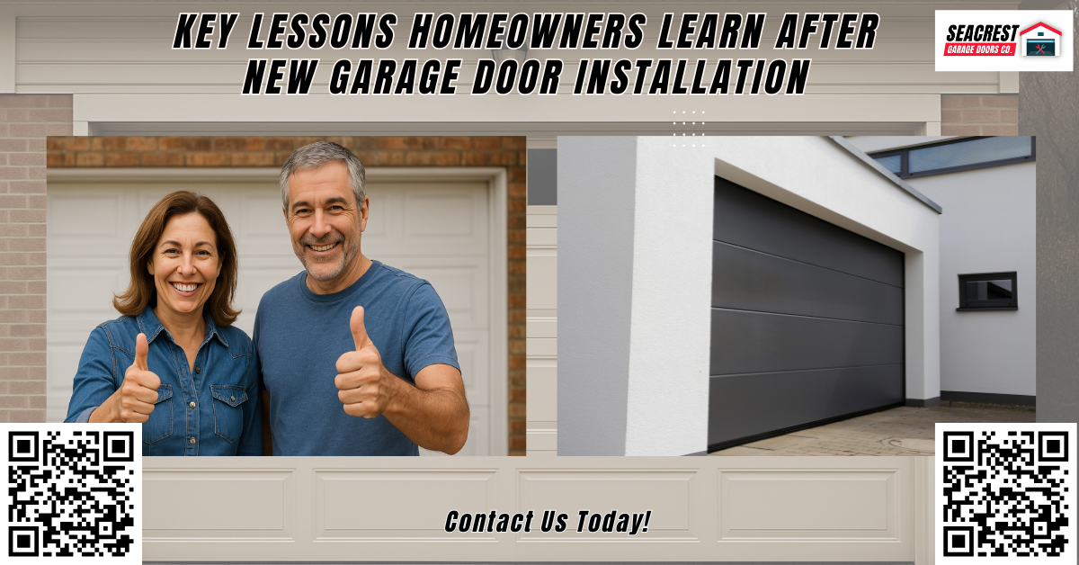 Key Lessons Homeowners Learn After New Garage Door Installation - Seacrest Garage Doors Co.