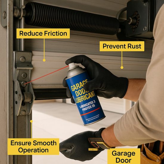 Lubrication of All Moving Parts lubrication in roll-up garage door is important